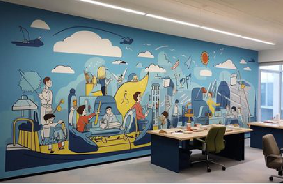 宣威办公室墙绘的特点。