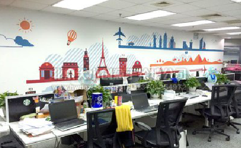 宣威教你设计办公室墙绘的方法。